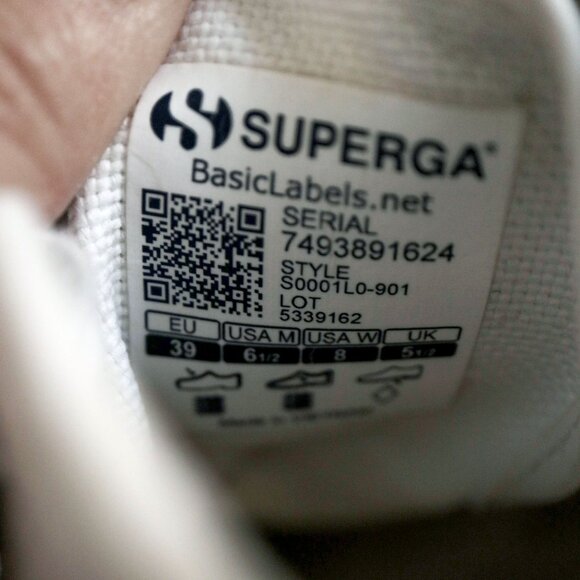 Unisex White Platform Canvas Trainers 👟 SUPERGA - Picture 7 of 8